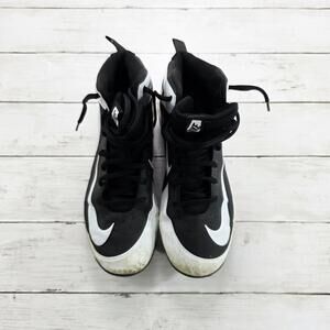 Nike Black and White Alpha Huarache Football Cleats Sz 7.5